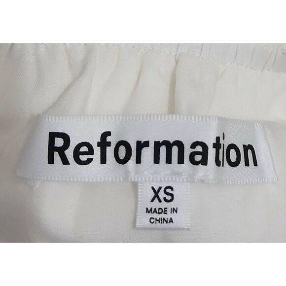 Reformation women small Bennie square neck long maxi ivory cream milk maid dress - Picture 9 of 11